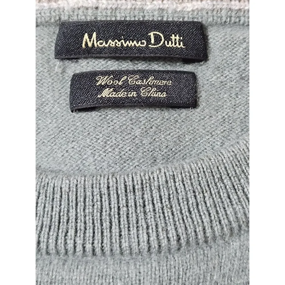 Massimo Dutti Wool Cashmere Long Sleeve Sweater Green‎ Women's XXL